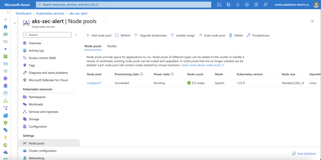 Apply configuration changes to the default node pool in AKS via Bicep ...