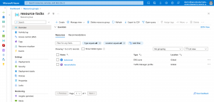 Azure portal - resources in resource group