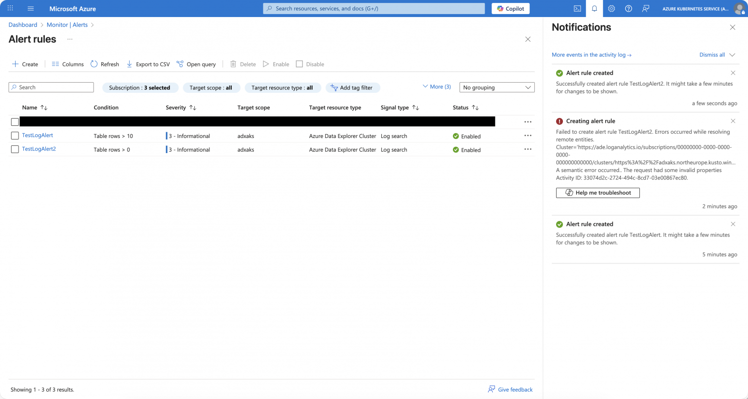 Log Alert Use Azure Log Alerts with Azure Data Explorer – Daniel's Tech Blog