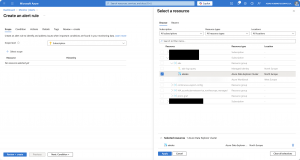 Azure portal - Log alert creation: Scope selection