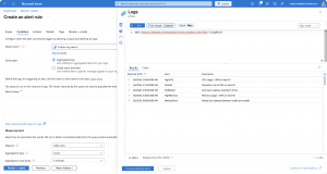 Azure portal - Log alert creation: Query editor custom timestamp column