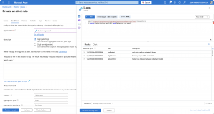 Azure portal - Log alert creation: Query editor custom timestamp column