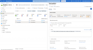 Azure portal - Fired log alerts testalert1