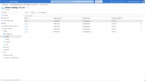 Azure Route Table entries